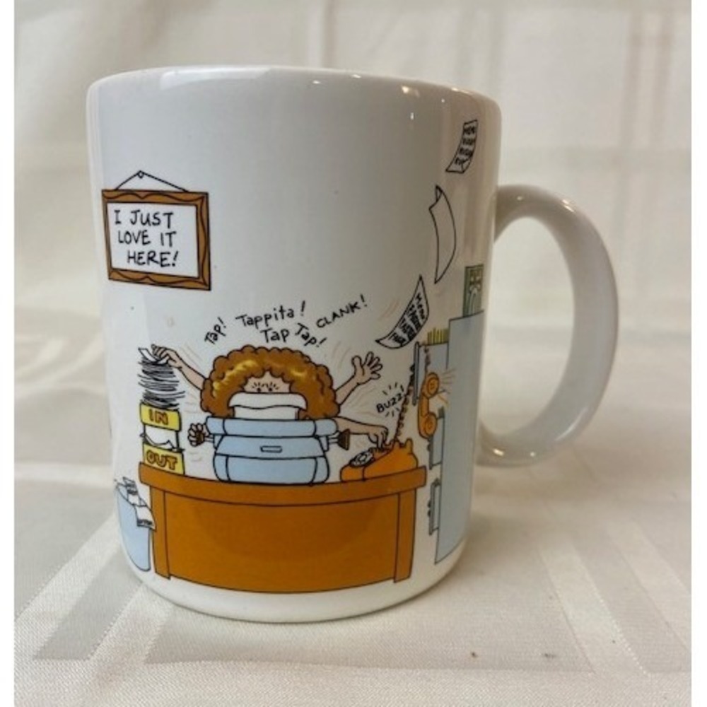 Vintage 1984 Hallmark Shoebox Greetings Office Humor Coffee Mug White Ceramic